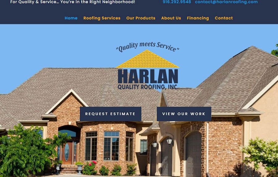Harlan Quality Roofing – New Site and SEO Campaign